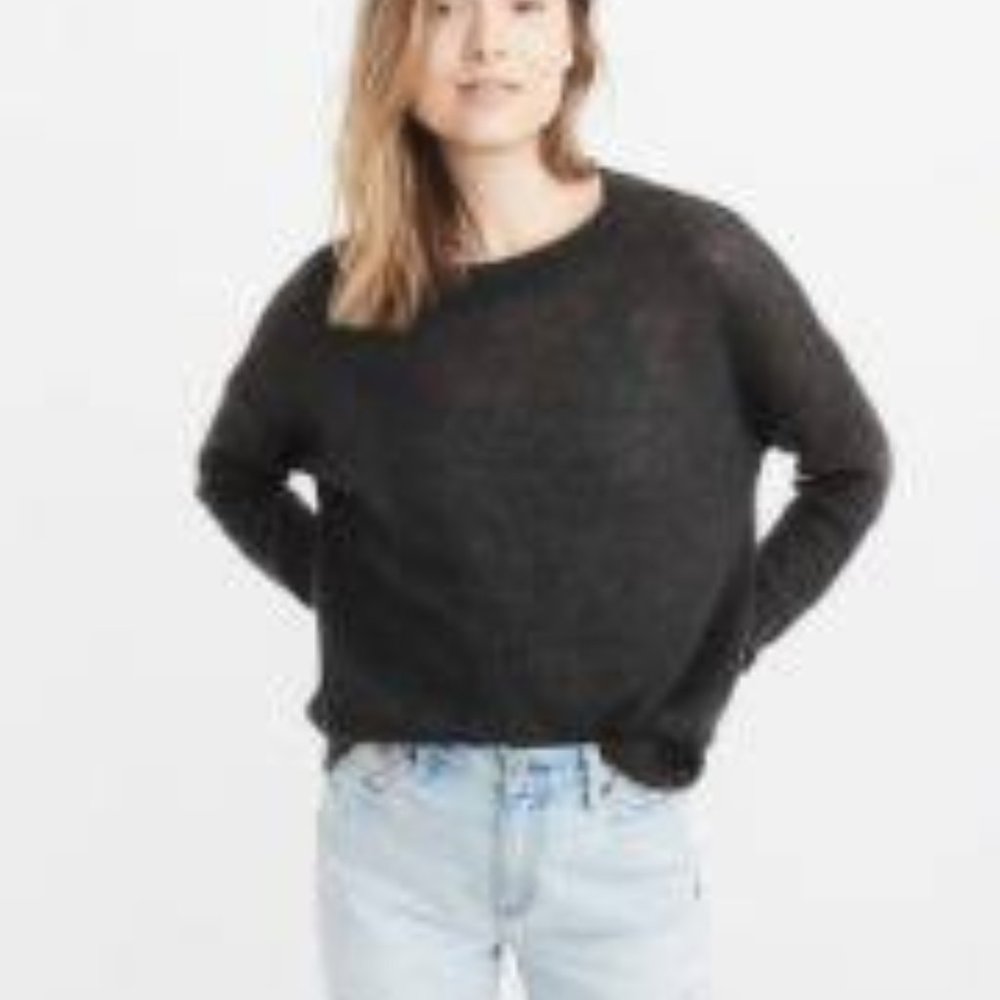 Abercrombie & Fitch Mohair-Blend Sweater Dark Grey